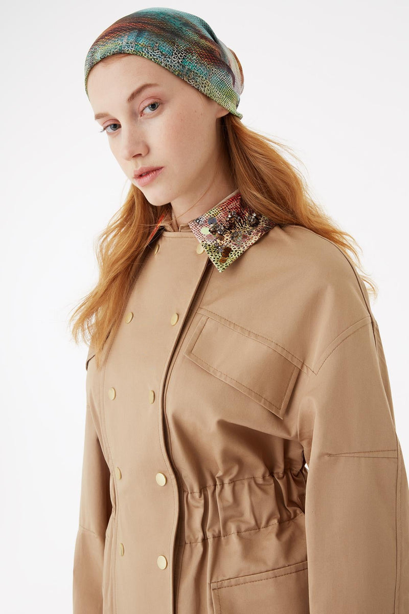 Exquise Jacket Classic Zipper Camel - Wardrobe Fashion