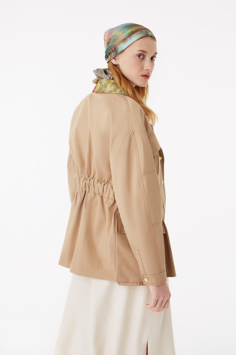 Exquise Jacket Classic Zipper Camel - Wardrobe Fashion