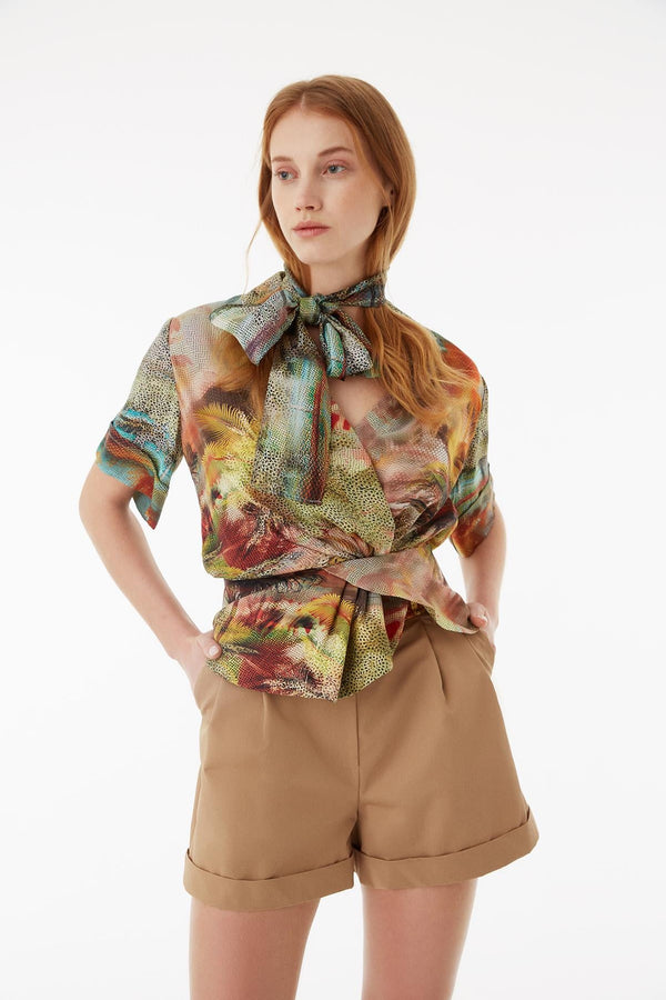 Exquise Blouse Print S/Sl Print - Wardrobe Fashion