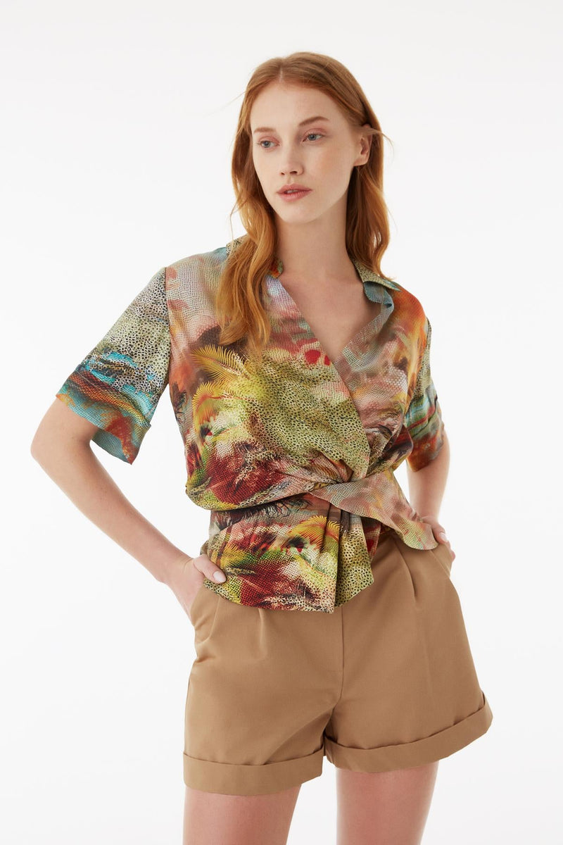 Exquise Blouse Print S/Sl Print - Wardrobe Fashion