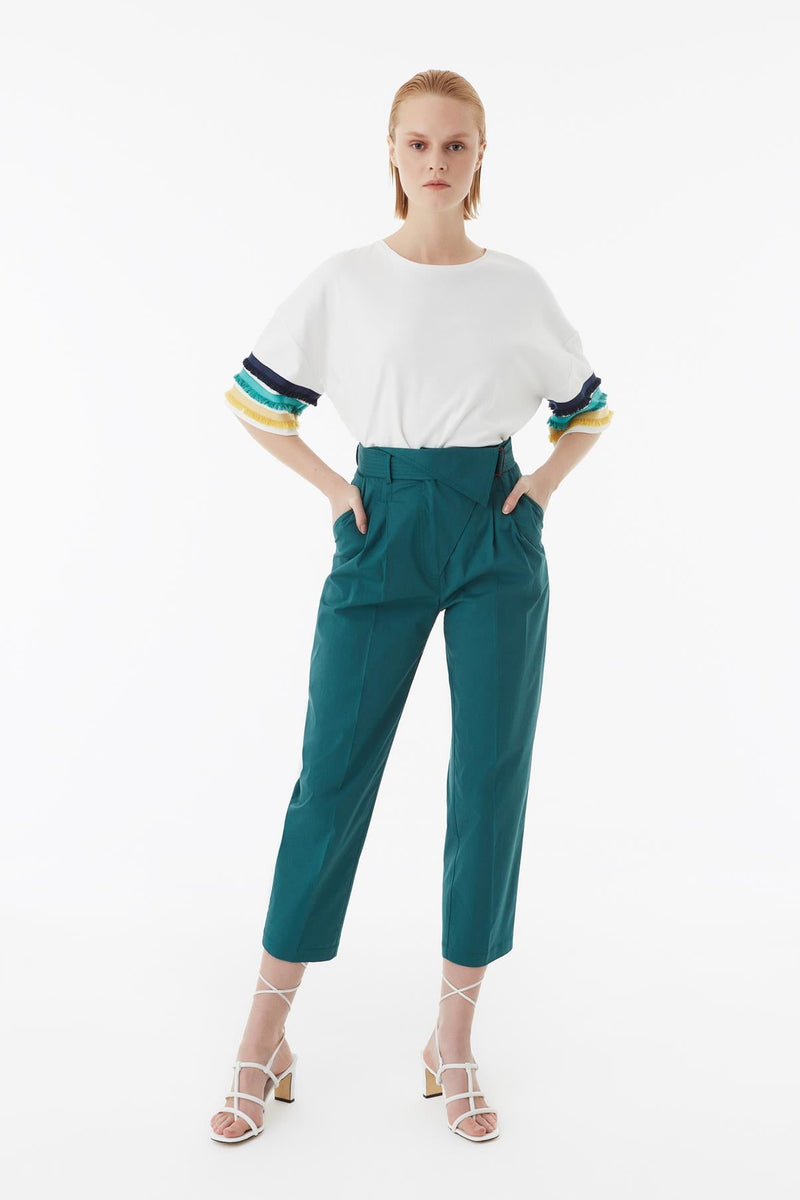 Exquise Trouser +Belt Green