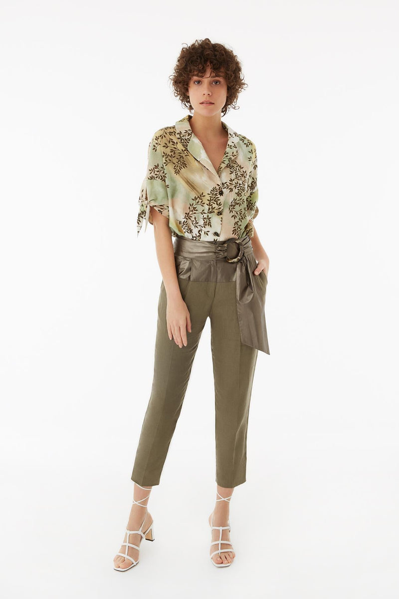 Exquise Trouser +Belt Khaki