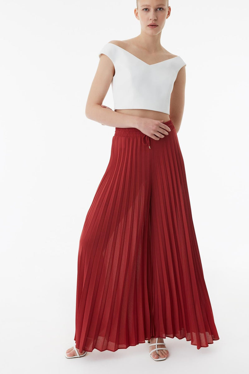 Exquise Trouser Pleat Brick - Wardrobe Fashion