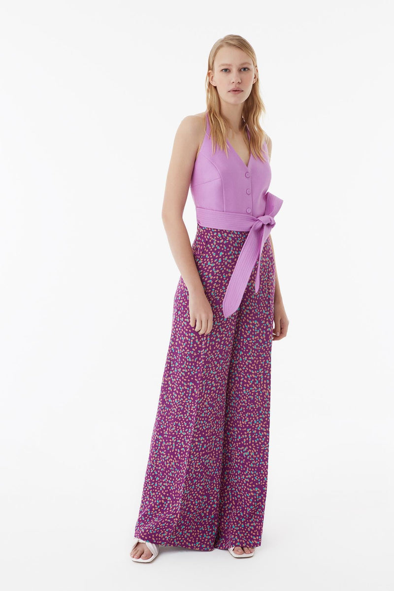 Exquise Trouser Paisley Print Purple - Wardrobe Fashion