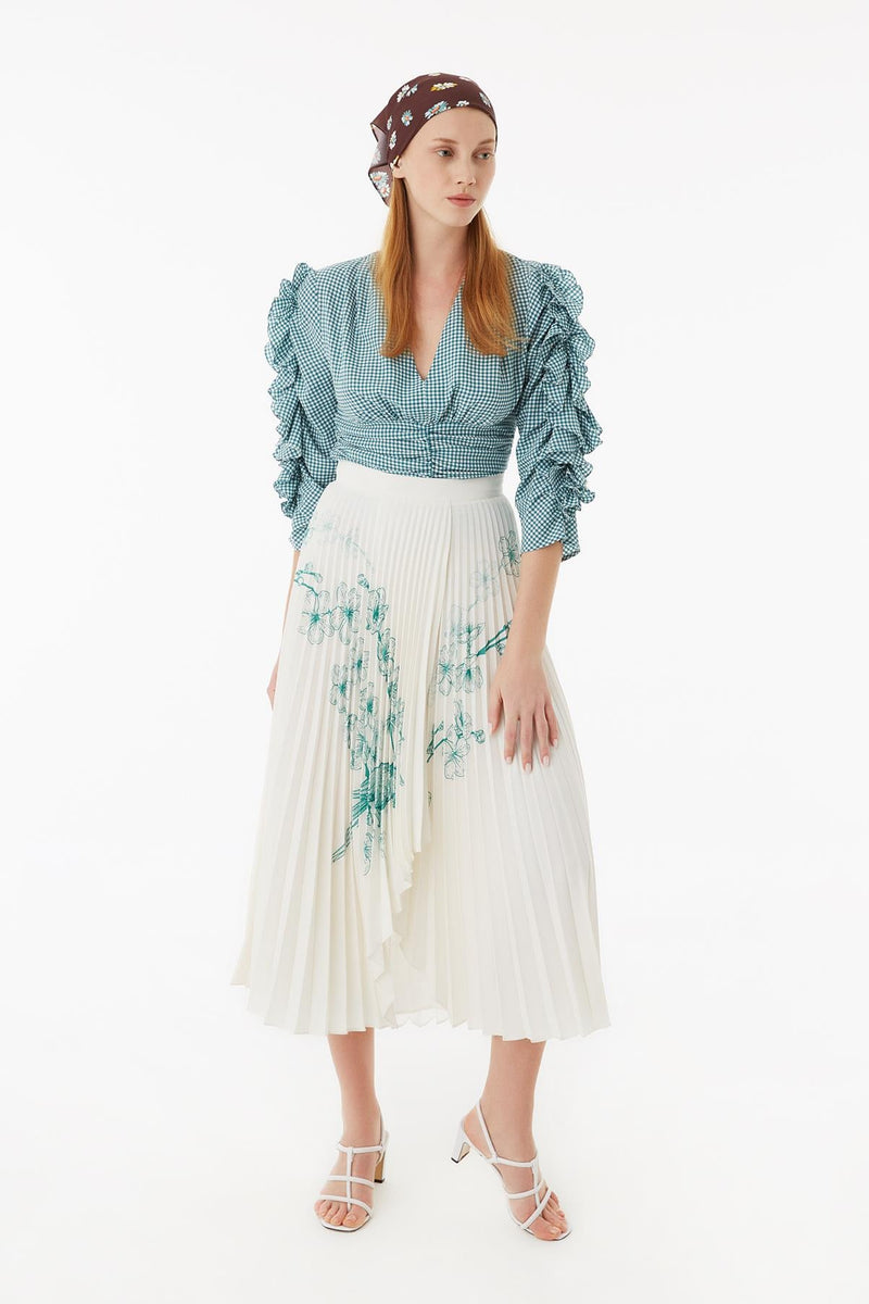 Exquise Skirt Pleat Layered Off White