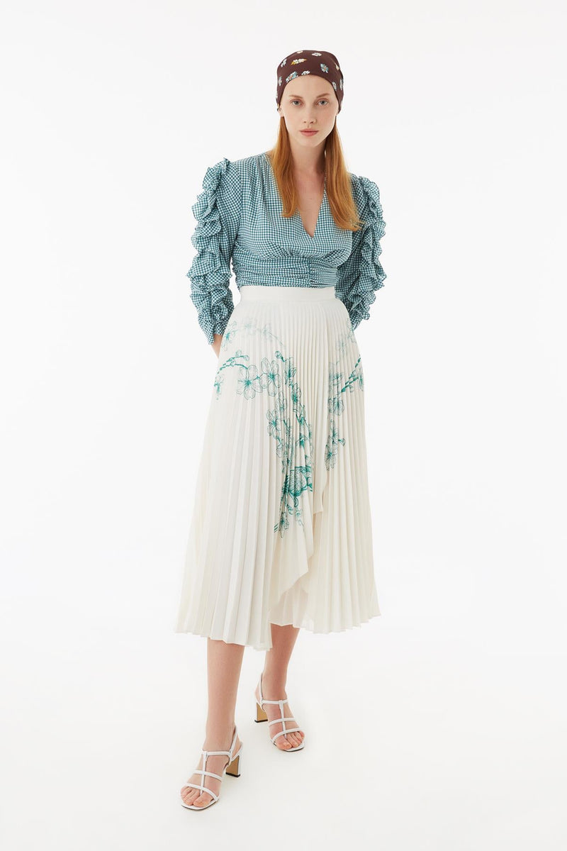 Exquise Skirt Pleat Layered Off White - Wardrobe Fashion