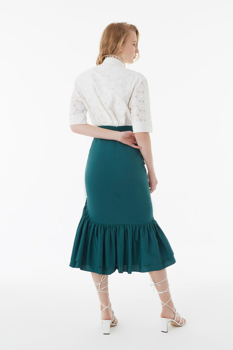 Exquise Skirt Pleat Green - Wardrobe Fashion