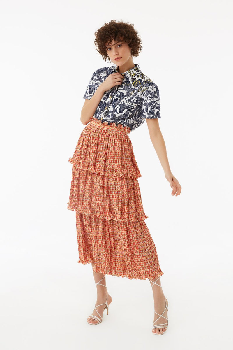 Exquise Skirt Print Layered Print