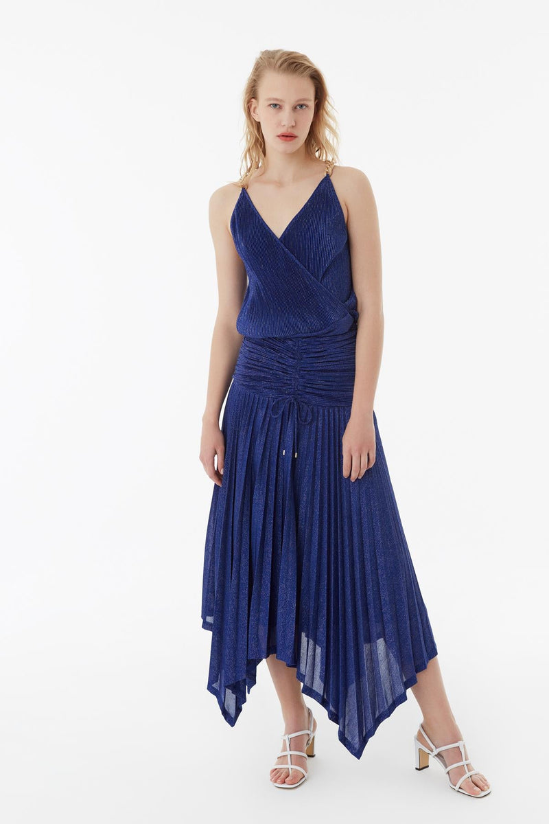 Exquise Skirt Pleat Flayered Blue