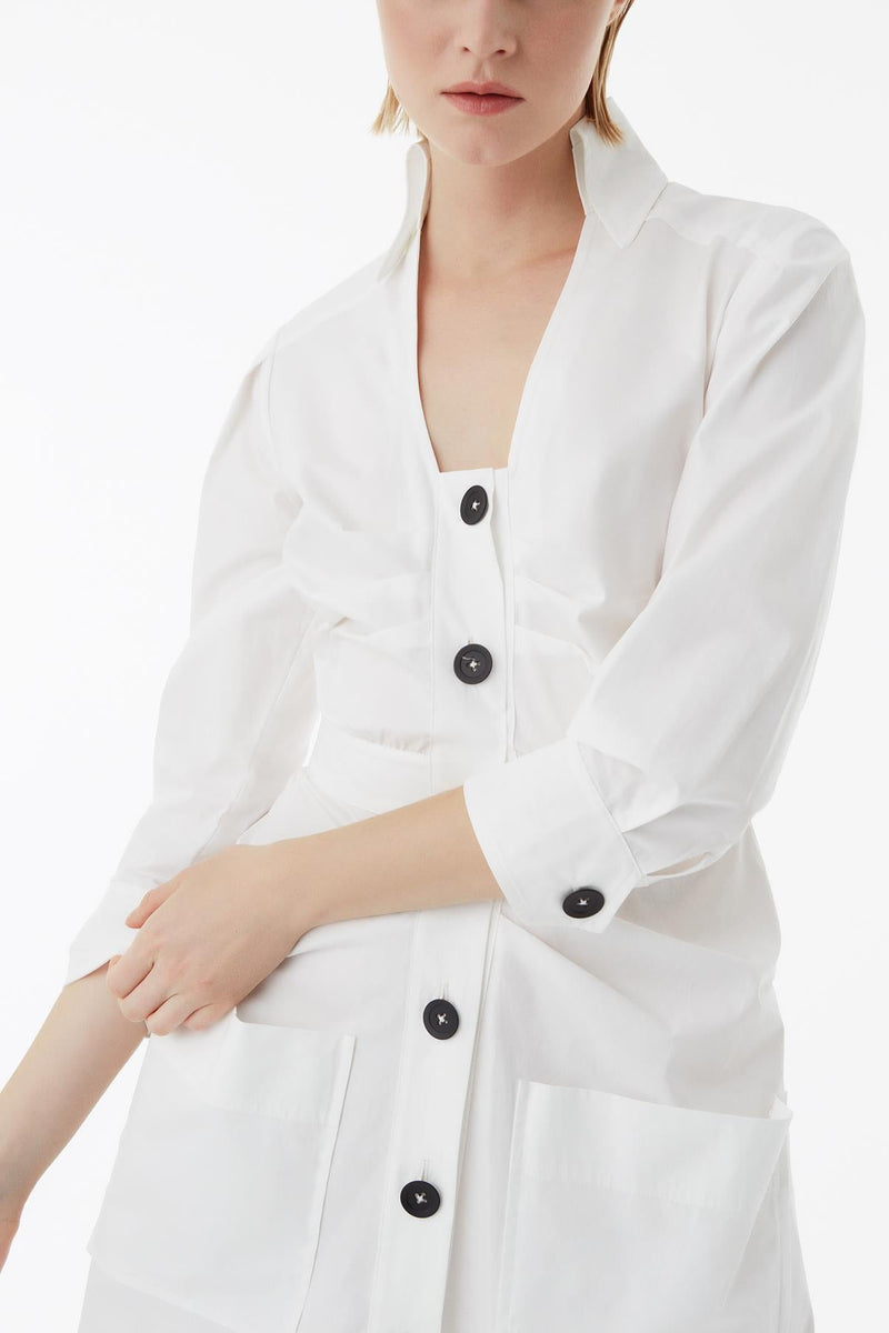 Exquise Dress Shirt Button L/S Off White - Wardrobe Fashion