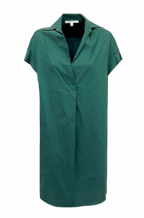 Exquise Dress Button Edge N/S Green - Wardrobe Fashion