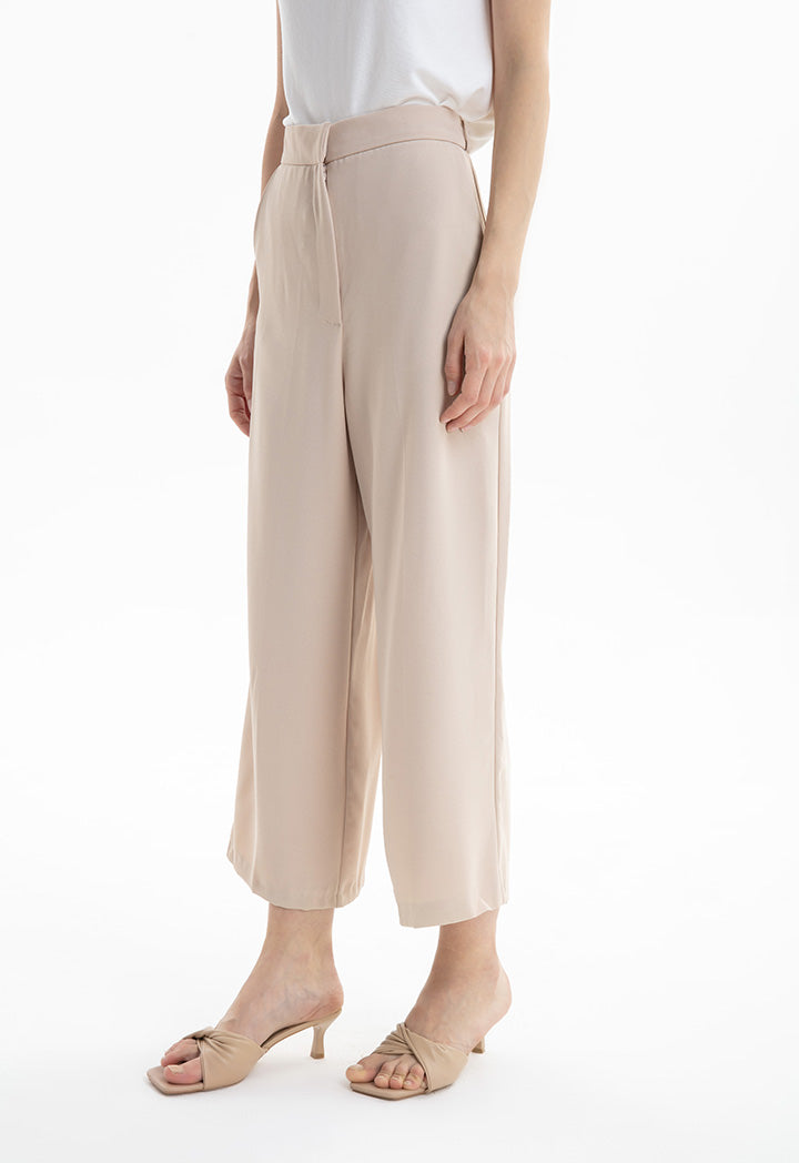 Choice Solid Palazzo Trouser Beige