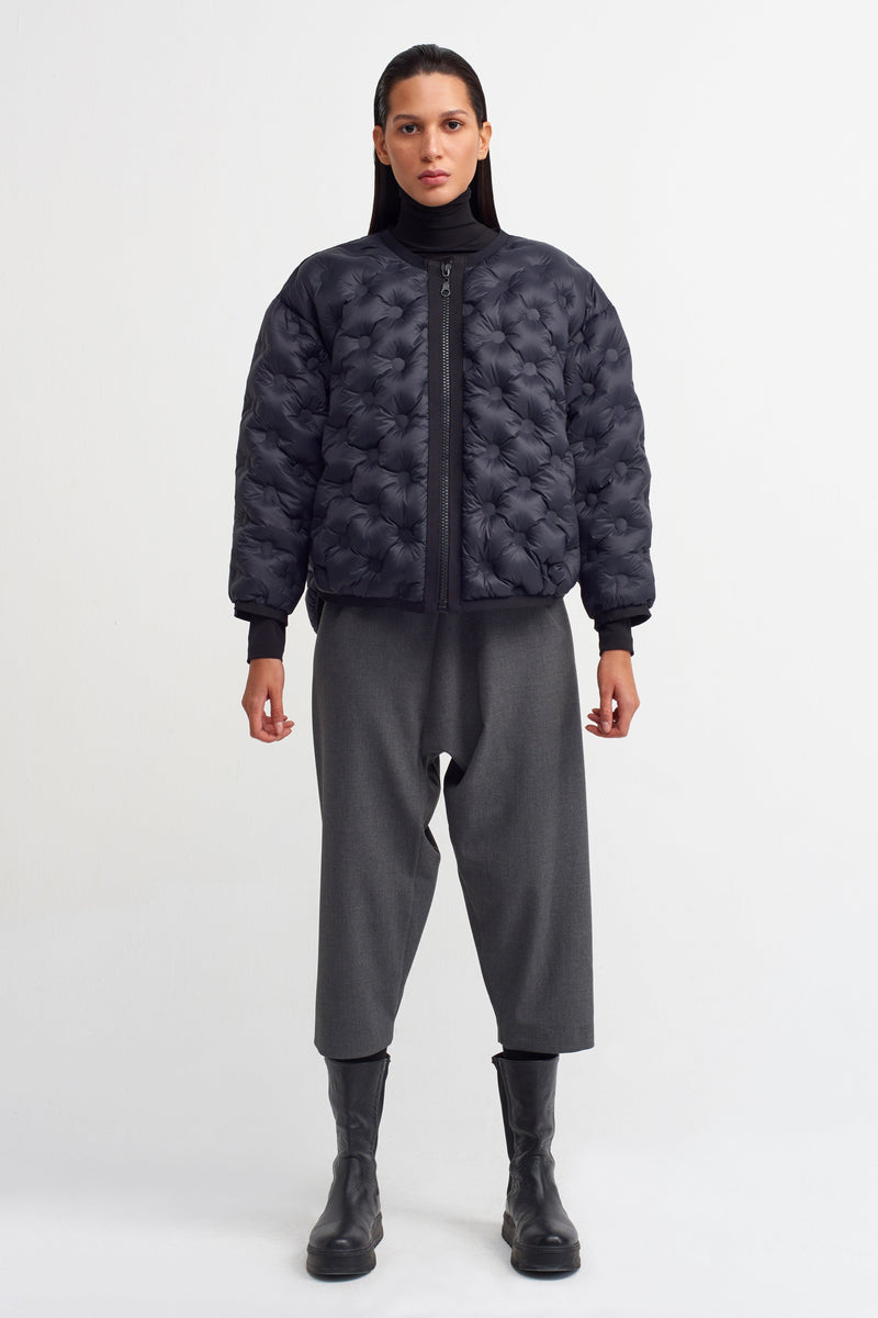 Nu Zip Up Puffer Jacket Black