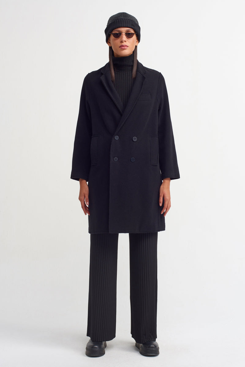 Nu Wool Trench Coat Black