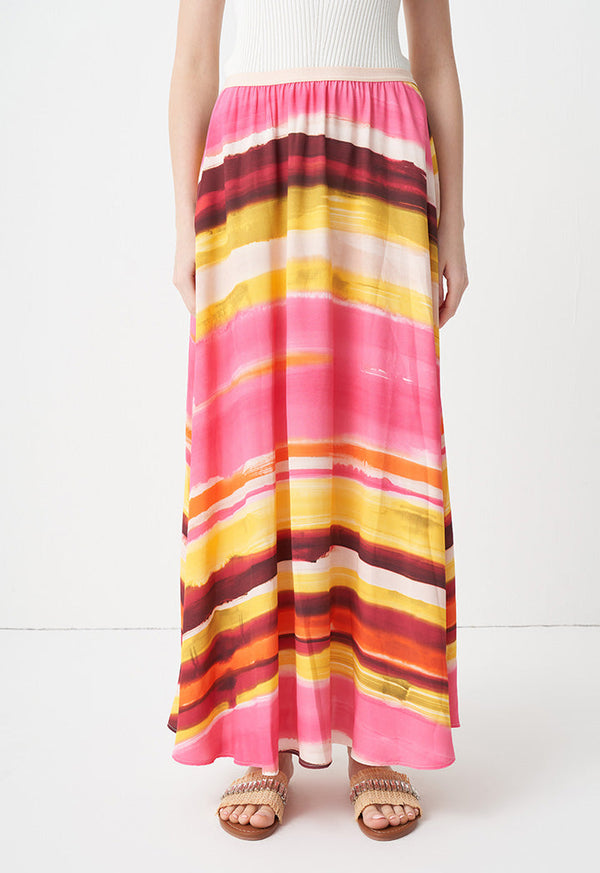 Choice Printed Flared Maxi Circle Skirt Multicolor