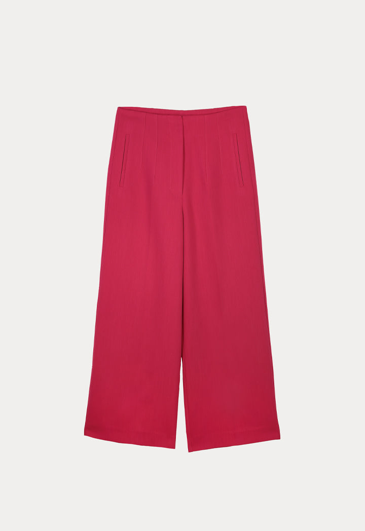 Choice Solid Pleated Culottes Magenta