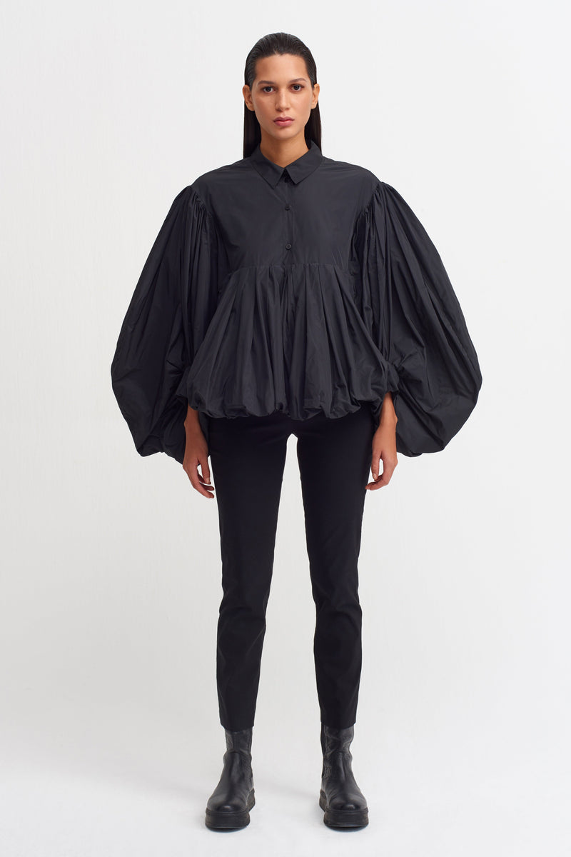 Nu Balloon Sleeve Blouse Black