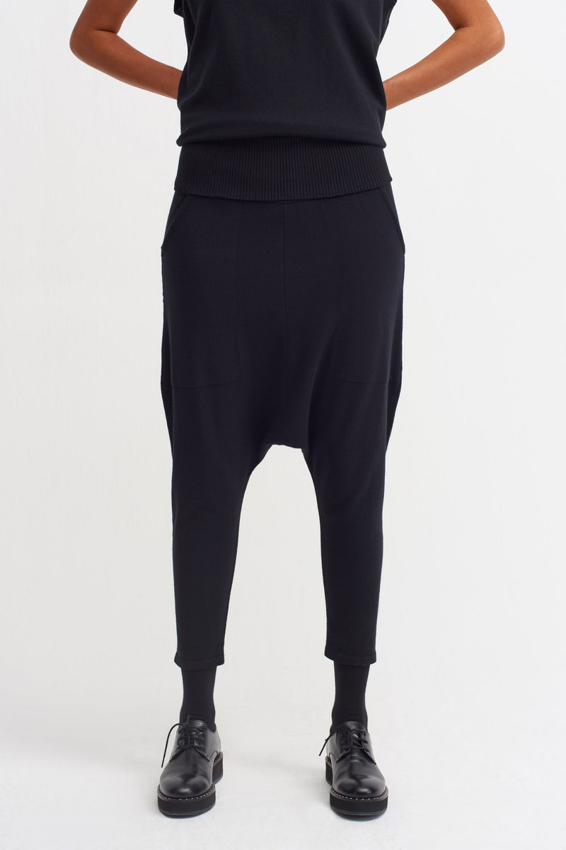 NU High Waist Harem Trouser Black