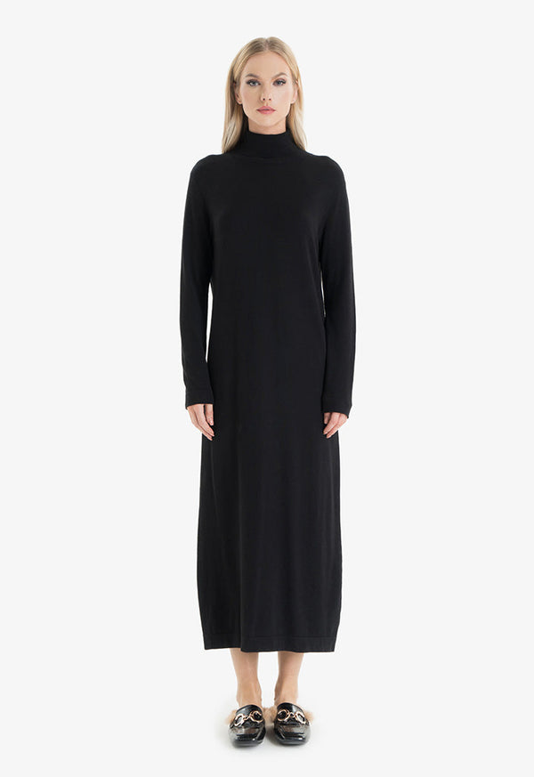 Choice Turtleneck Midi Dress Black