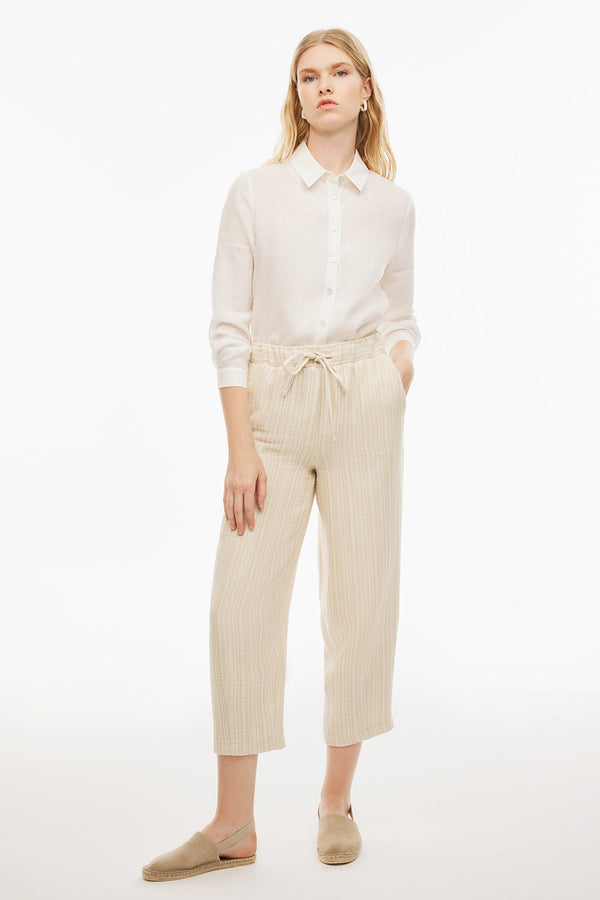 Perspective  Mid Rise Ankle Length Pants Ecru/Beige