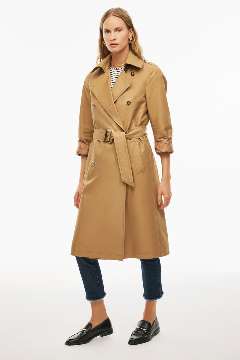 Perspective Midi Long Sleeve Timeless Coat Beige