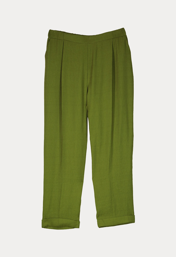 BERRIN Plain High Waist Trouser OLIVE