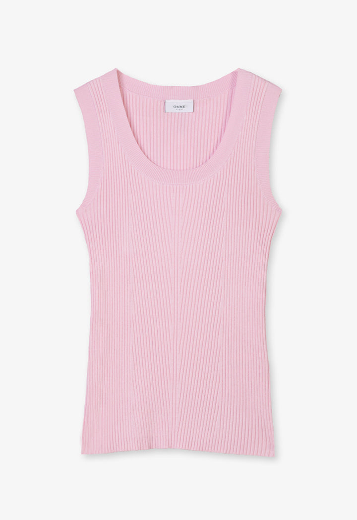 Choice Basic Ribbed Detail Knitwear Pink