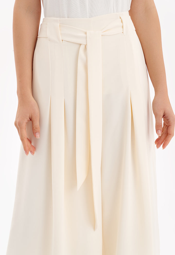 Choice Wide Leg Solid Soft Culottes Cream