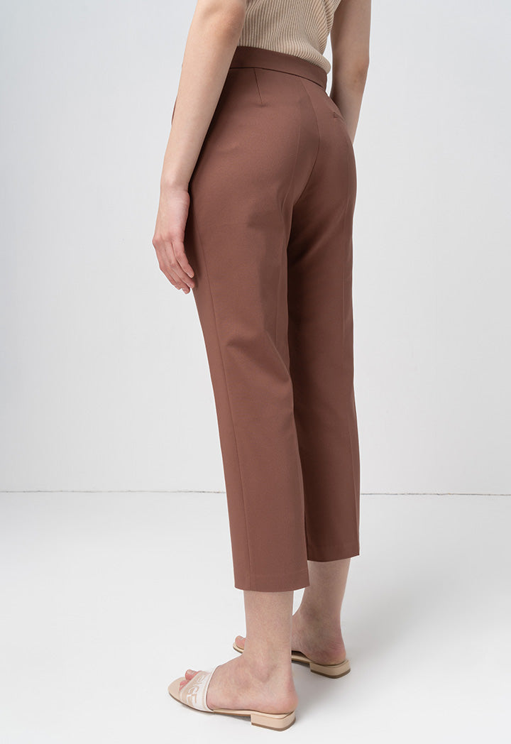 Choice Wide Leg High Waist Trouser Brown