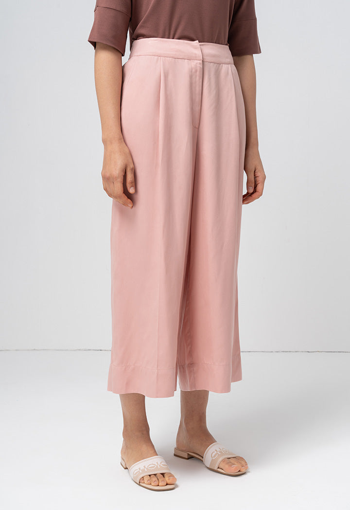 Choice Single Tone Straight Wide Legs Trouser Blush