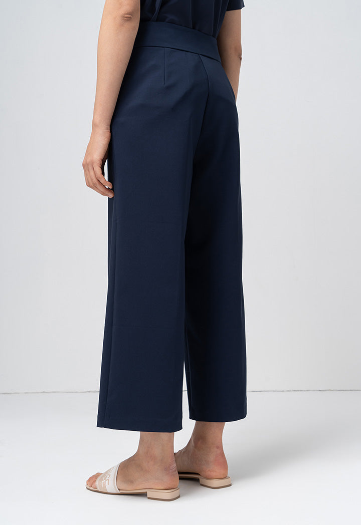 Choice Single Tone Wide Legs Trouser Navy