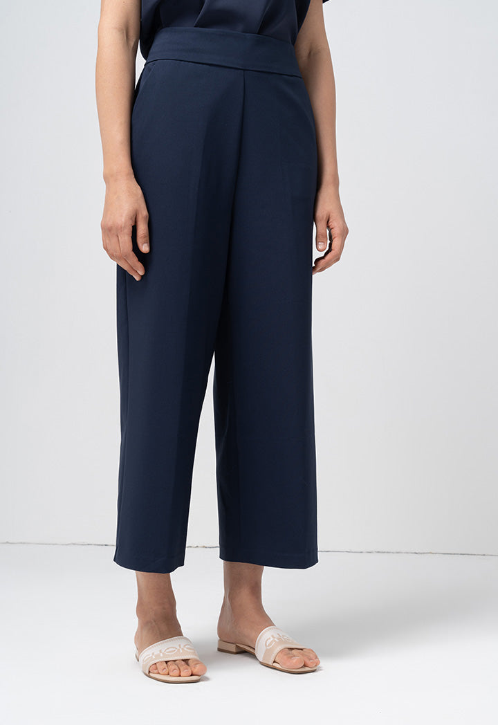 Choice Single Tone Wide Legs Trouser Navy