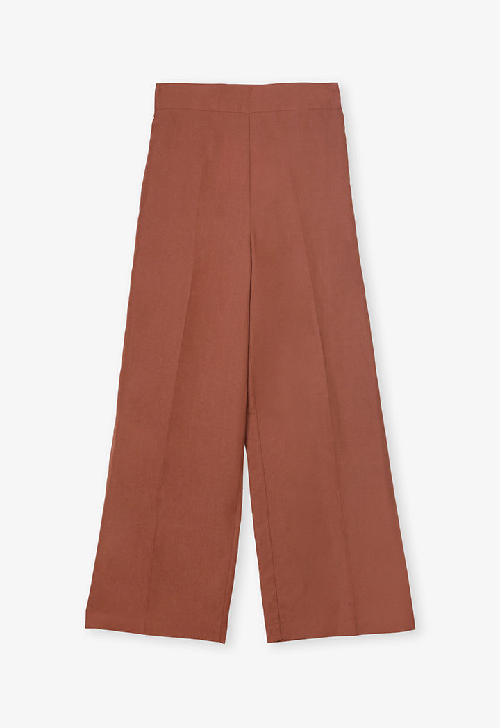 Choice Solid Wide Leg Trousers Brick