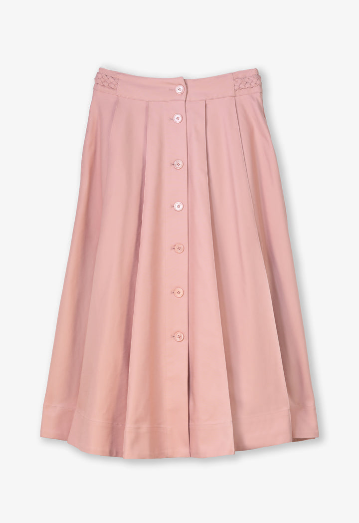 Choice Solid Box Pleated Box Pleated Skirt Blush