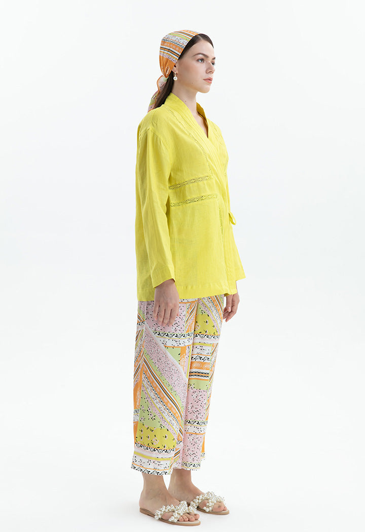 Choice Die Cut Detail Shirt Lime Green