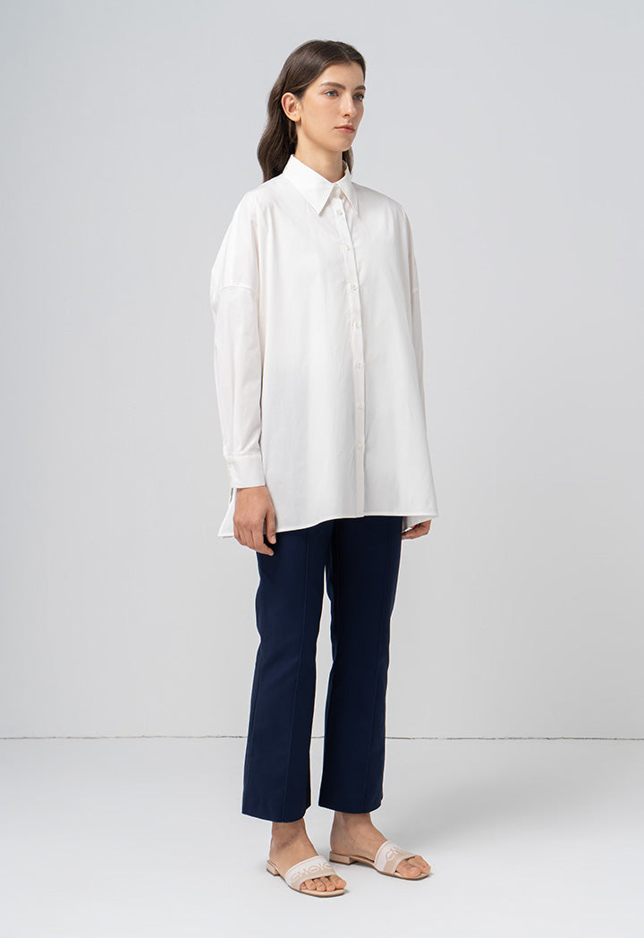 Choice Solid Long Sleeves Shirt Offwhite