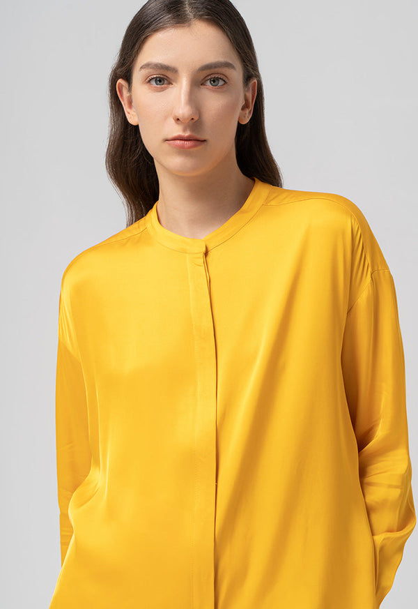 Choice Solid Long Sleeves Shirt Yellow