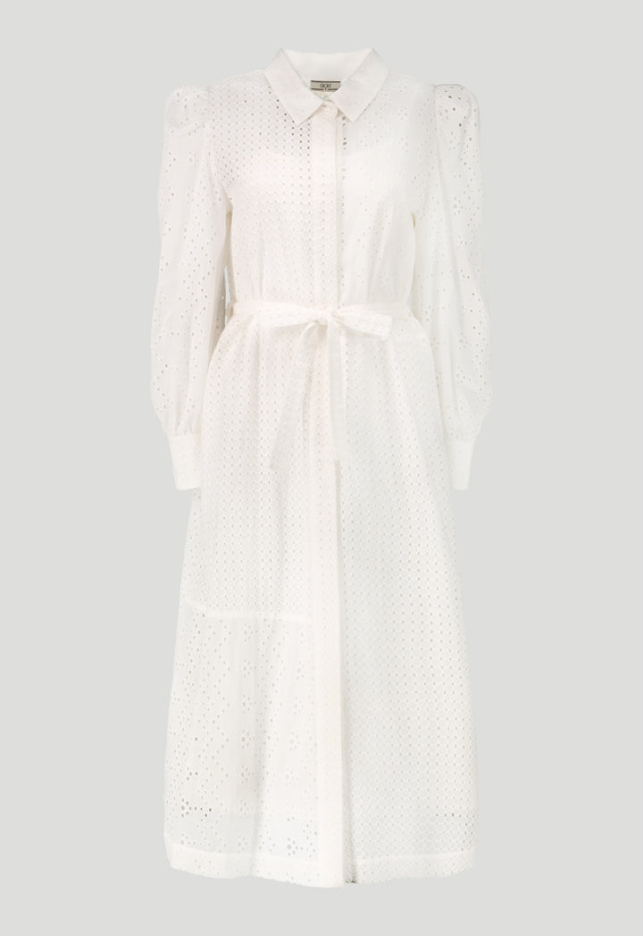 Choice Schiffli Shirt Dress White - Wardrobe Fashion