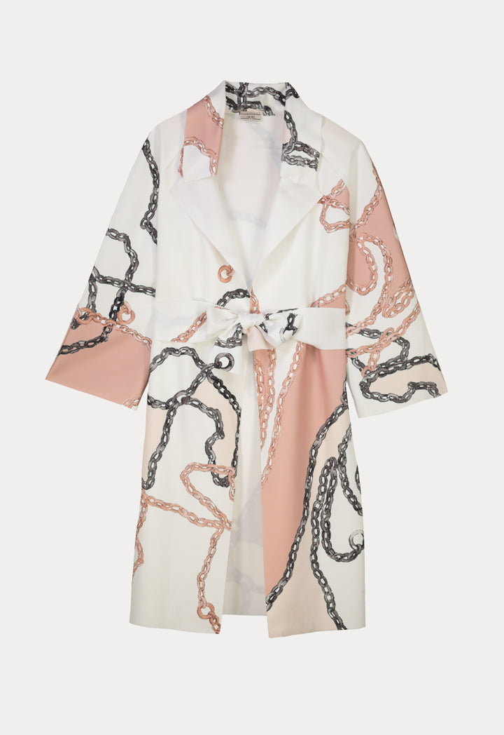 Choice Chain Print Outerwear Blush