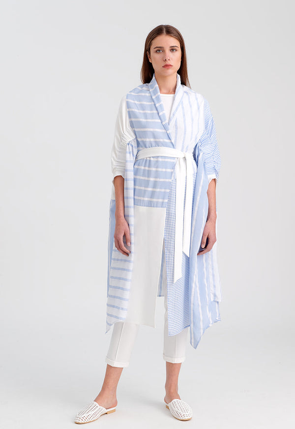 Choice Midi Striped Kimono Blue