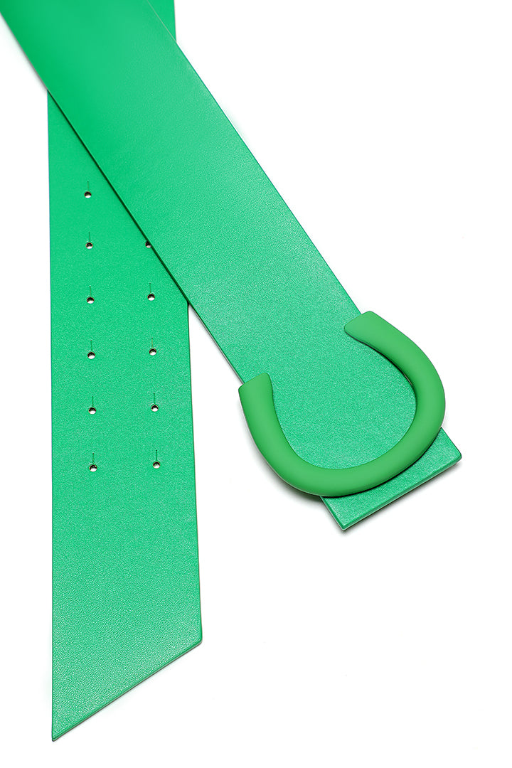 Choice Wide Strap In A Horse Shoe Buckle Shape Belt Green