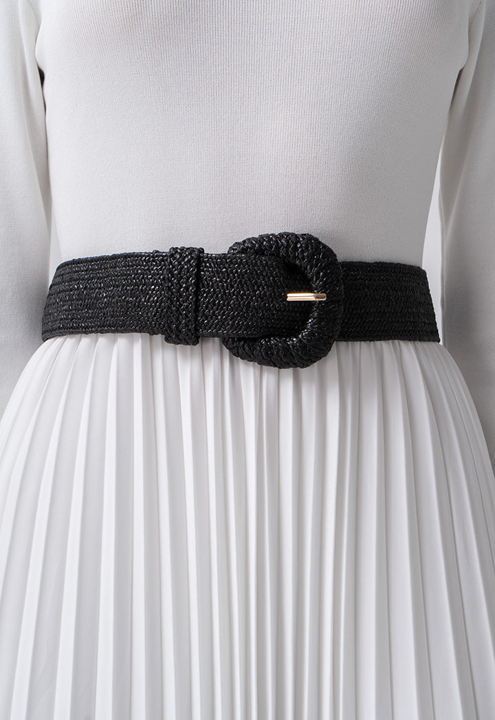 Choice Solid Braided Woven Belt  Black