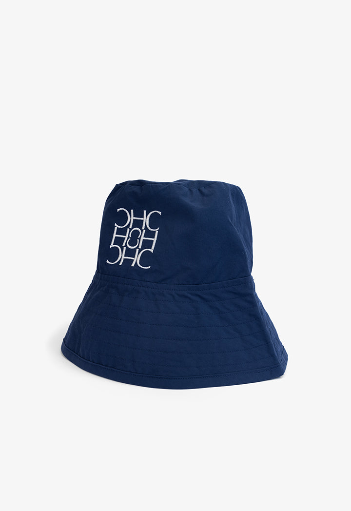 Choice Solid Branded Bucket Hat  Navy