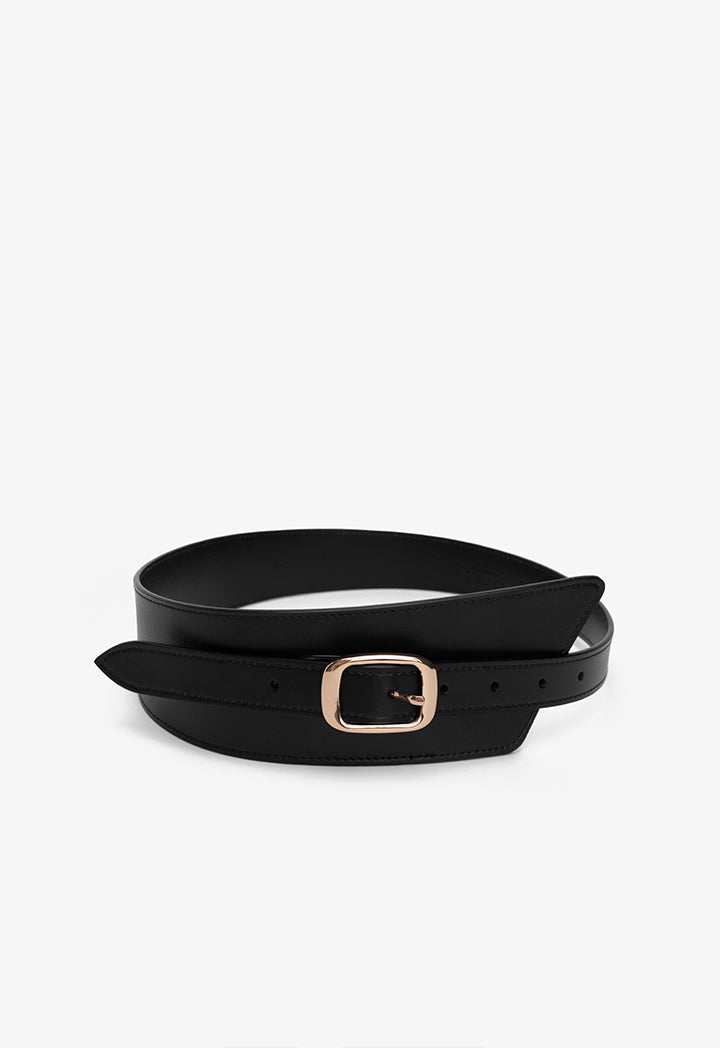 Choice Solid Wide Waist Belt Black