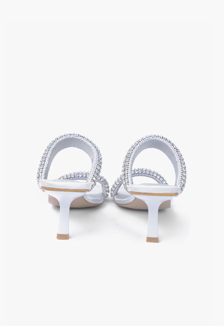 Choice Embellished Strappy Heeled Sandals Silver