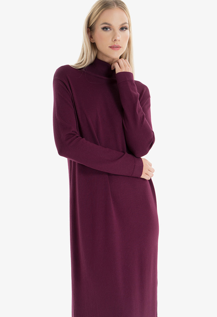 Choice Turtleneck Midi Dress Wine