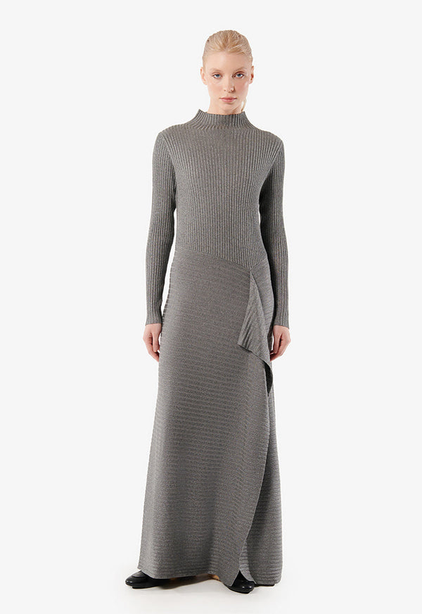 Choice Knitted Maxi Dress Grey