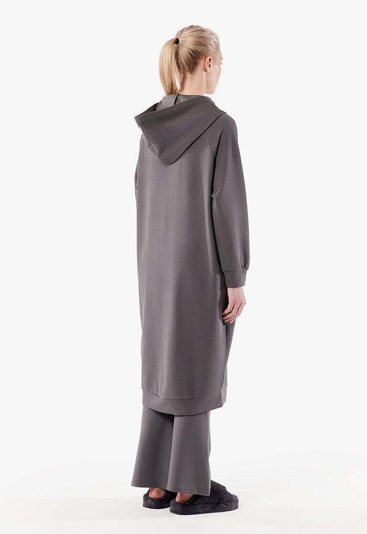 Choice Hooded Midi Dress Grey