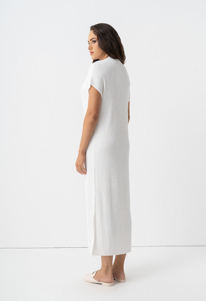 Choice Sleeveless Knitted Maxi Dress Off White