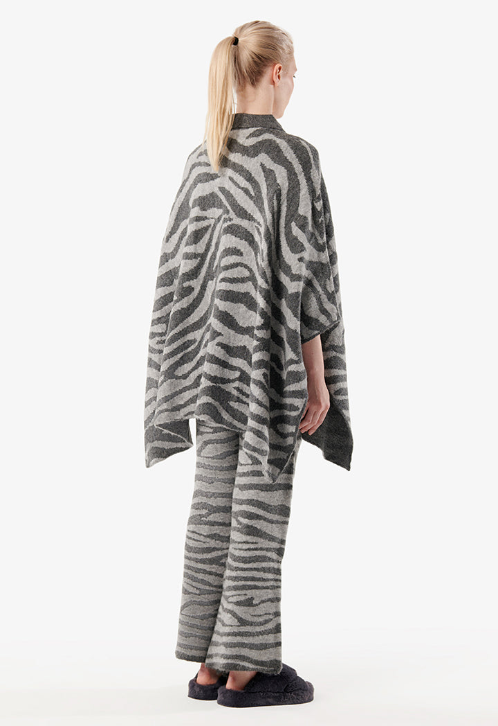 Choice Zebra Print Knitwear Grey